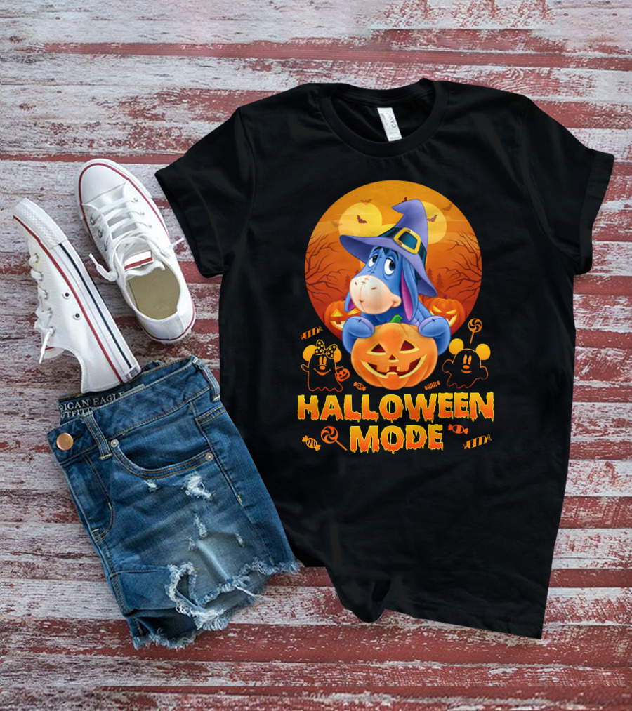 Eeyore Halloween Mode Pumpkins And Candy T-Shirt