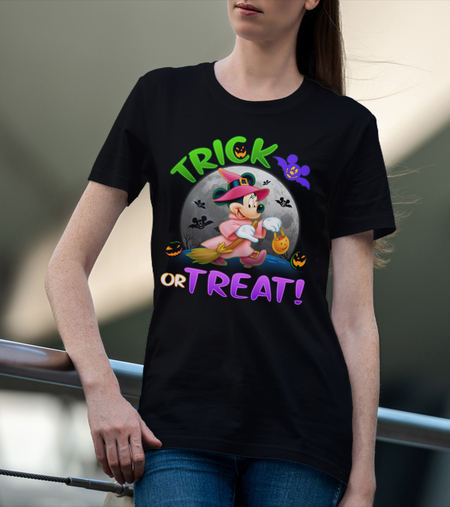 Minnie Halloween Trick Or Treat Moon Witch Costume T-Shirt