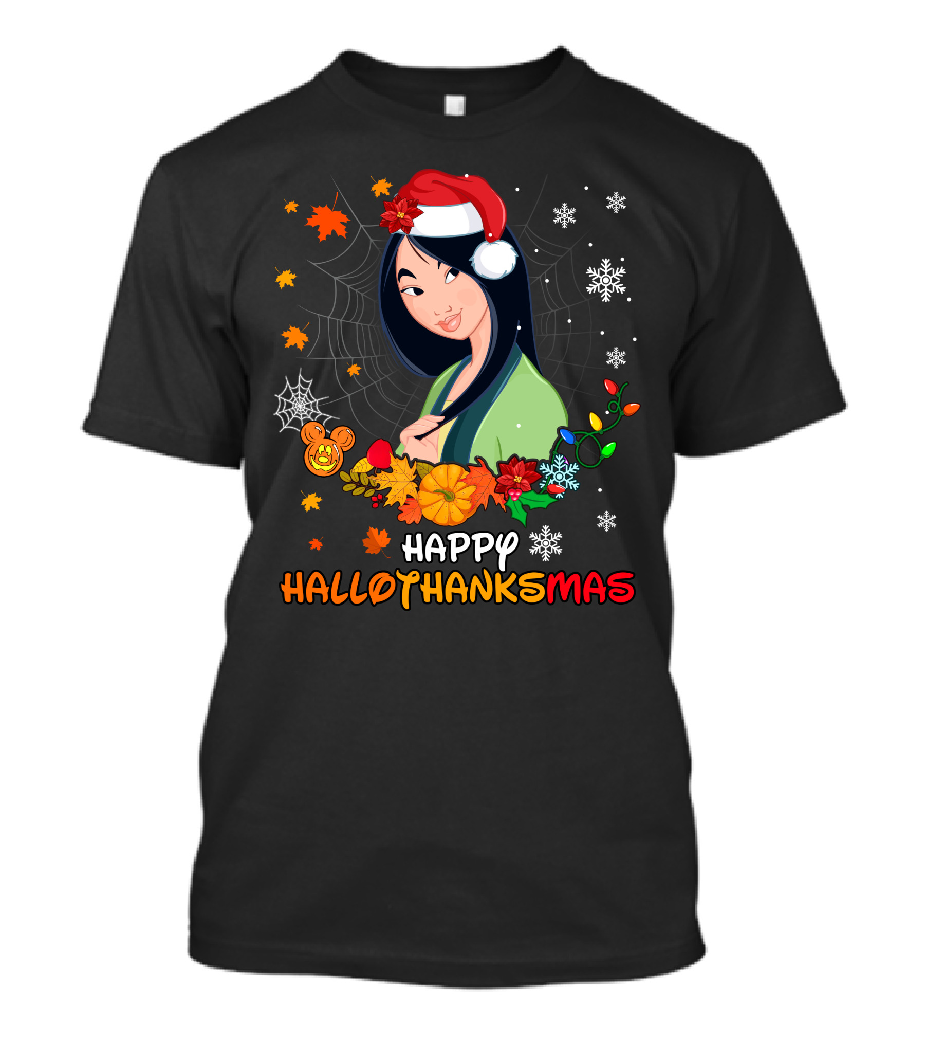 Mulan Happy Hallothanksmas Santa Halloween Christmas Thanksgiving T-Shirt