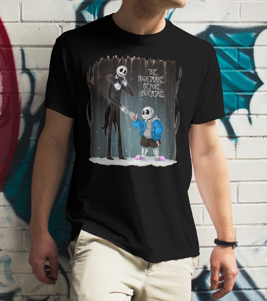 The Nightmare Before Undertale Skeleton Characters Collaboration T-Shirt