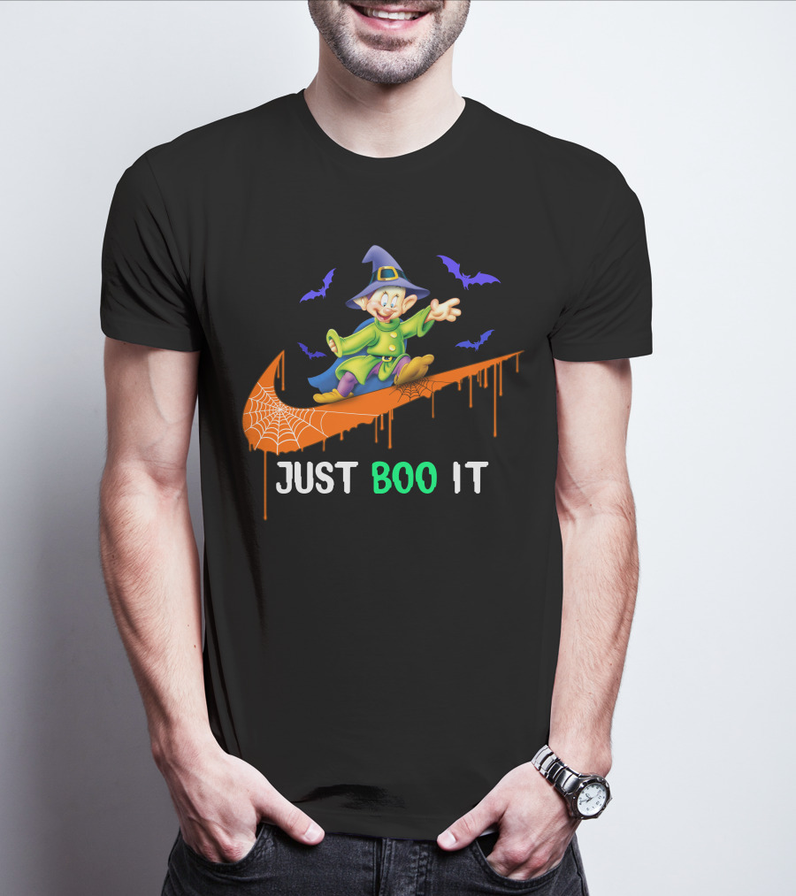 Just Boo It Dopey Halloween Bats Nike Swoosh T-Shirt