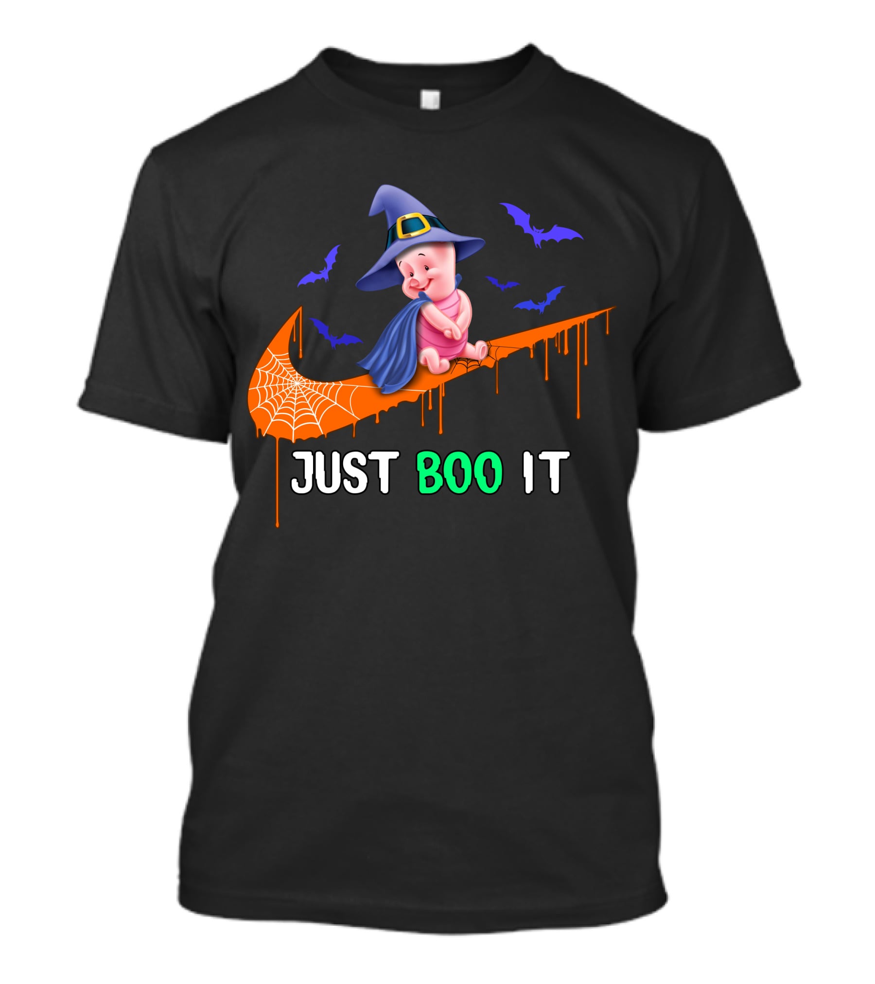 Just Boo It Piglet Halloween Witch Hat Nike Swoosh T-Shirt
