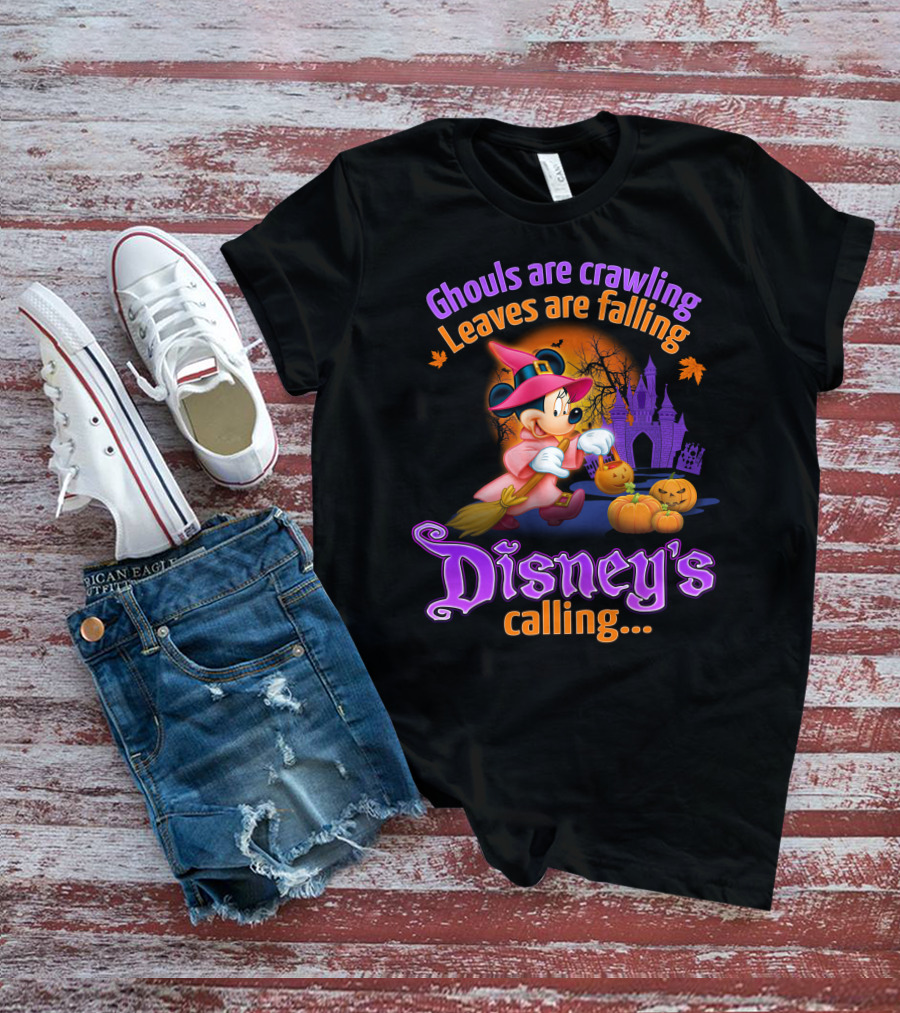 Ghouls Are Crawling Leaves Are Falling Disney's Calling Minnie T-Shirt