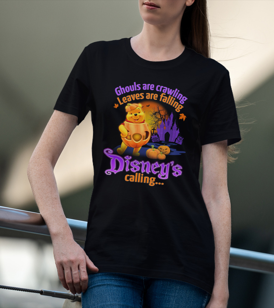 Ghouls Are Crawling Leaves Are Falling Disney's Calling Winnie The Pooh Halloween T-Shirt