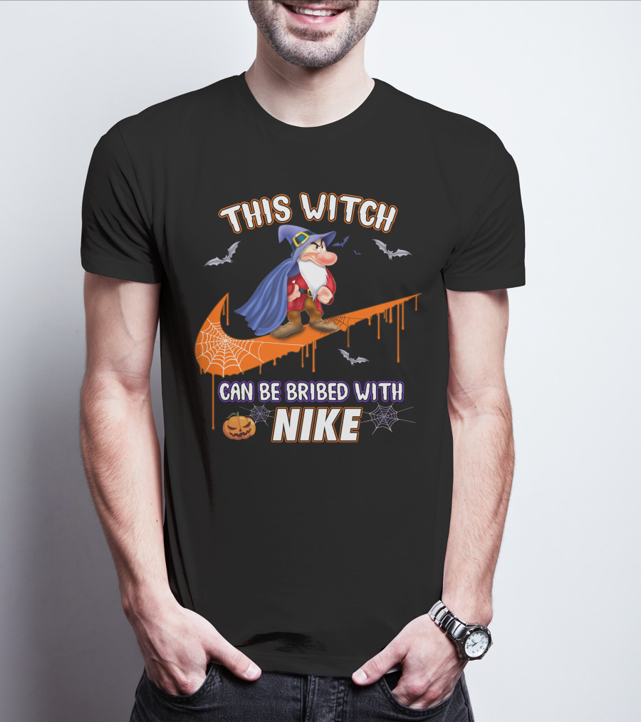 This Witch Can Be Bribed With Nike Wizard Pumpkin Bat Halloween T-Shirt