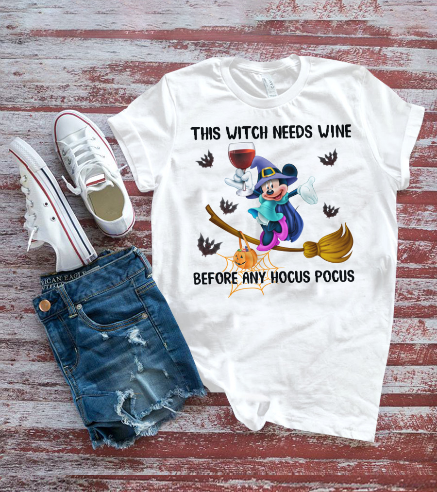 This Witch Needs Wine Before Any Hocus Pocus Minnie T-Shirt
