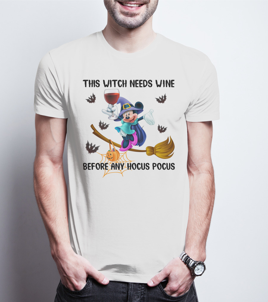 This Witch Needs Wine Before Any Hocus Pocus Minnie T-Shirt