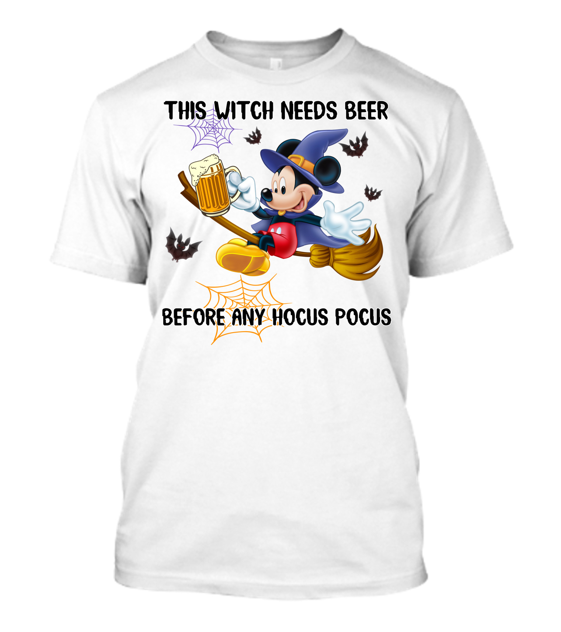 This Witch Needs Beer Before Any Hocus Pocus Mickey Mouse Halloween T-Shirt