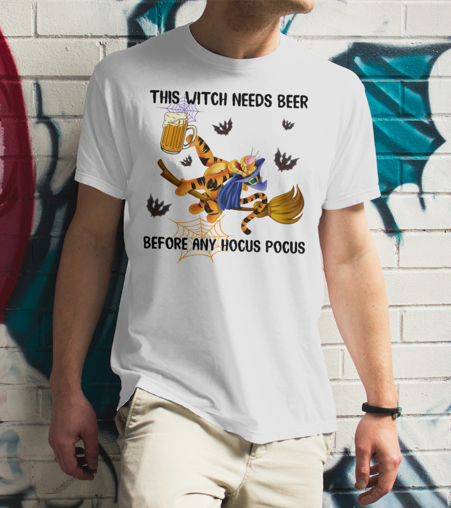 Tigger This Witch Needs Beer Before Any Hocus Pocus T-Shirt