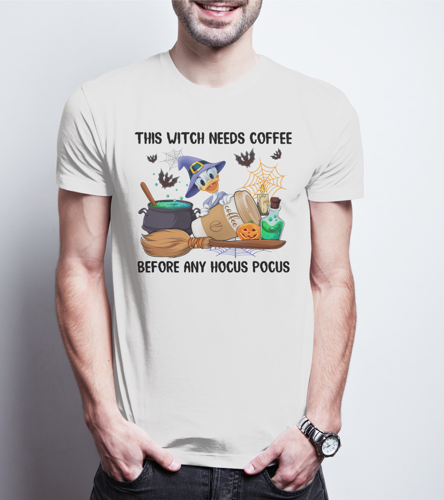 This Witch Needs Coffee Before Any Hocus Pocus Daisy T-Shirt