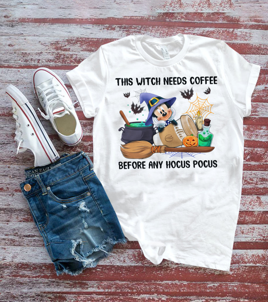 Minnie This Witch Needs Coffee Before Any Hocus Pocus T-Shirt