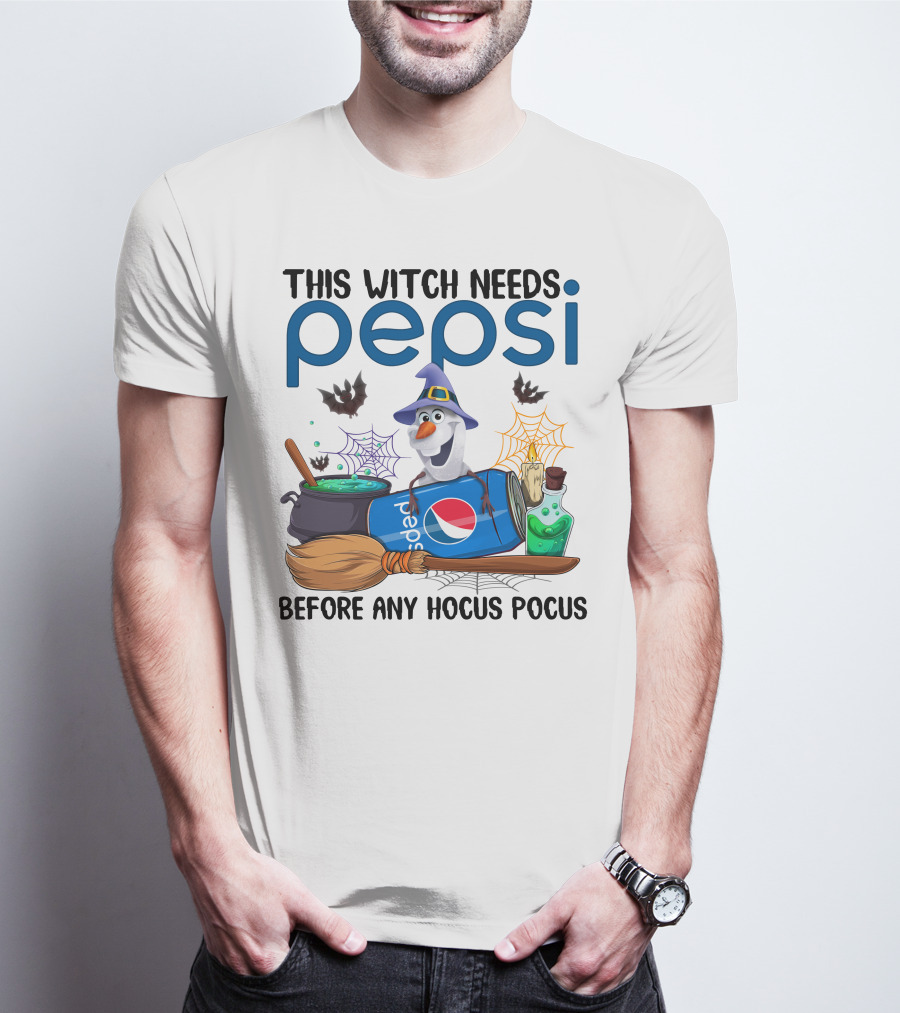 This Witch Needs Pepsi Before Any Hocus Pocus Olaf T-Shirt