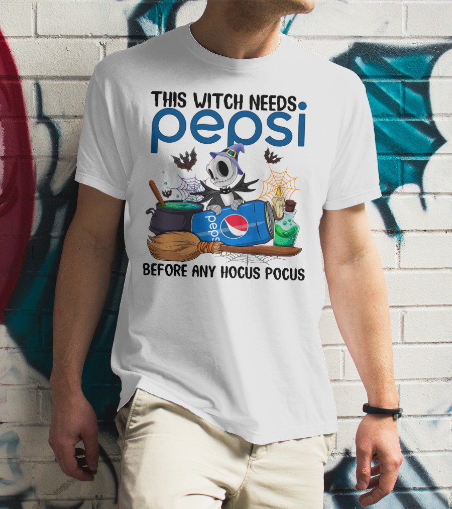 This Witch Needs Pepsi Before Any Hocus Pocus Jack Skellington T-Shirt