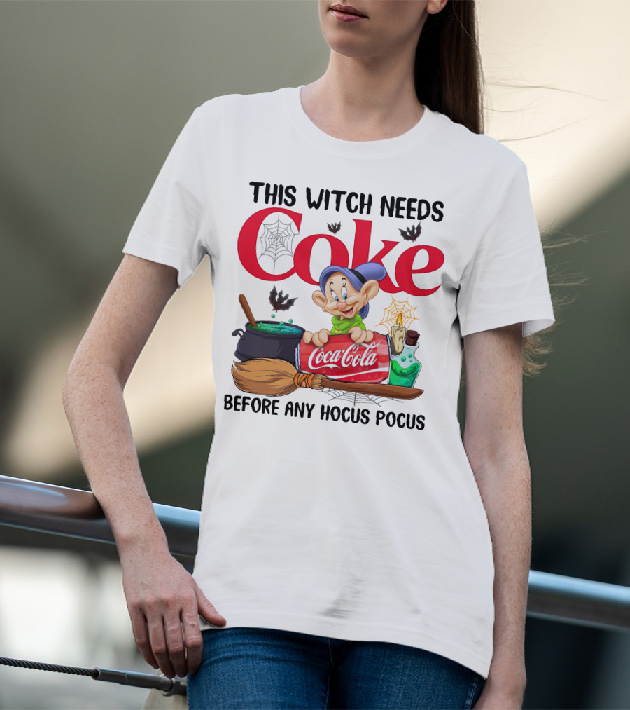This Witch Needs Coke Before Any Hocus Pocus Coca-Cola Dopey T-Shirt