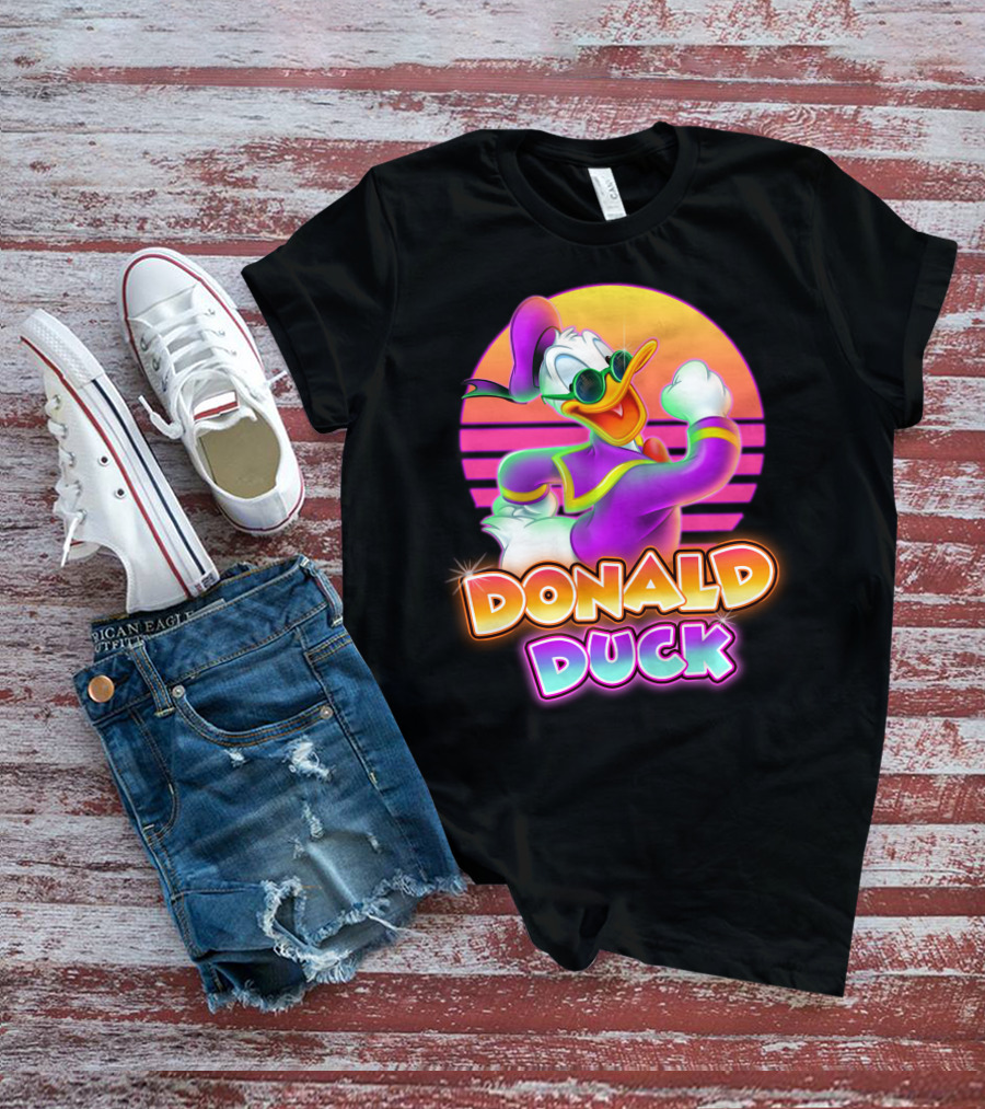 Donald Duck Retro Neon Style T-Shirt