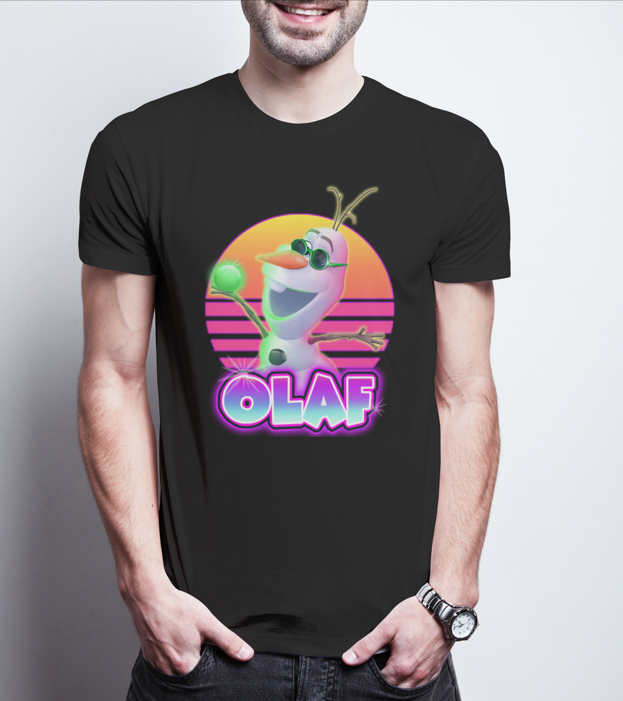 Olaf Neon Sunglasses Retro Sunset 80S Style T-Shirt