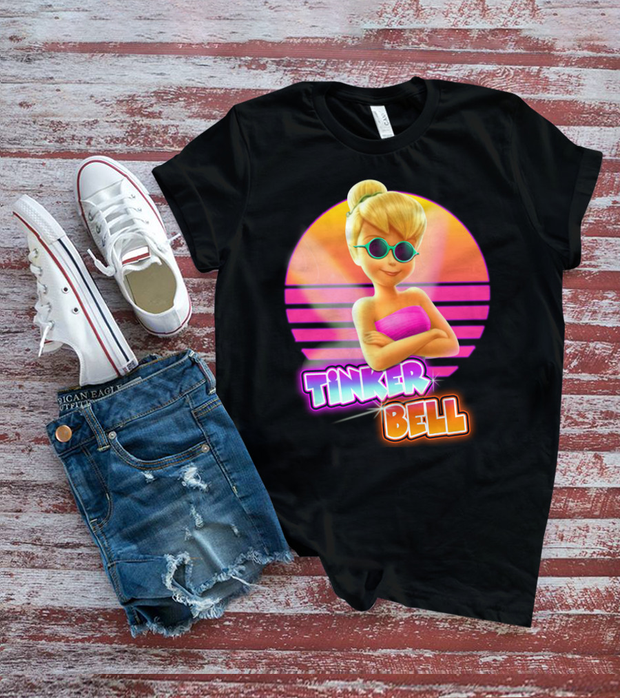 Tinker Bell Retro Sunset Style Cool Sunglasses T-Shirt