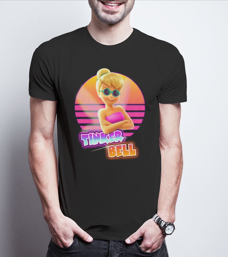 Tinker Bell Retro Sunset Style Cool Sunglasses T-Shirt