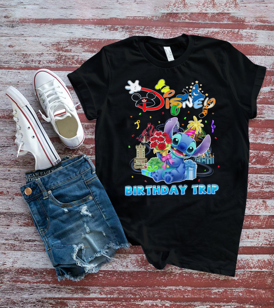 Disney Birthday Trip Stitch Celebration T-Shirt
