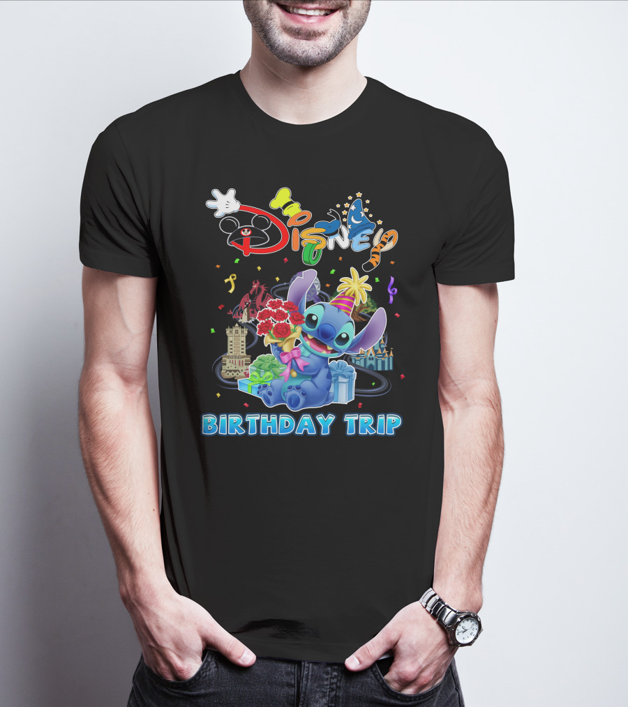 Disney Birthday Trip Stitch Celebration T-Shirt