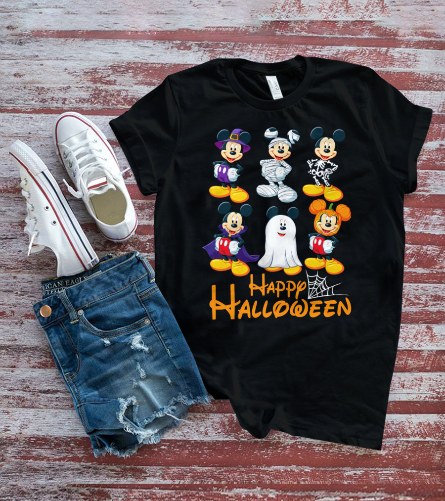 Happy Halloween Mickey Mouse Costumes Collection T-Shirt