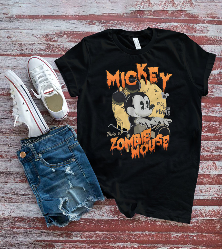 Mickey Tails Of Zombie Mouse Face Your Fears T-Shirt