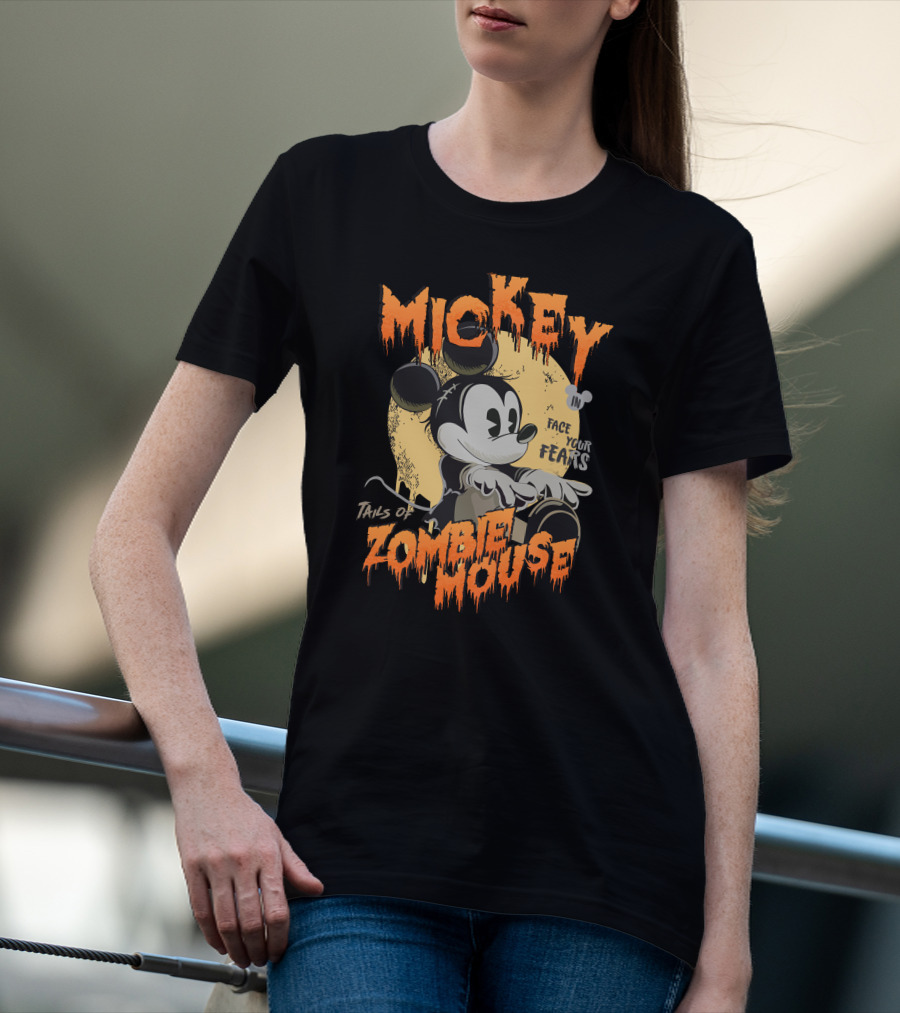 Mickey Tails Of Zombie Mouse Face Your Fears T-Shirt