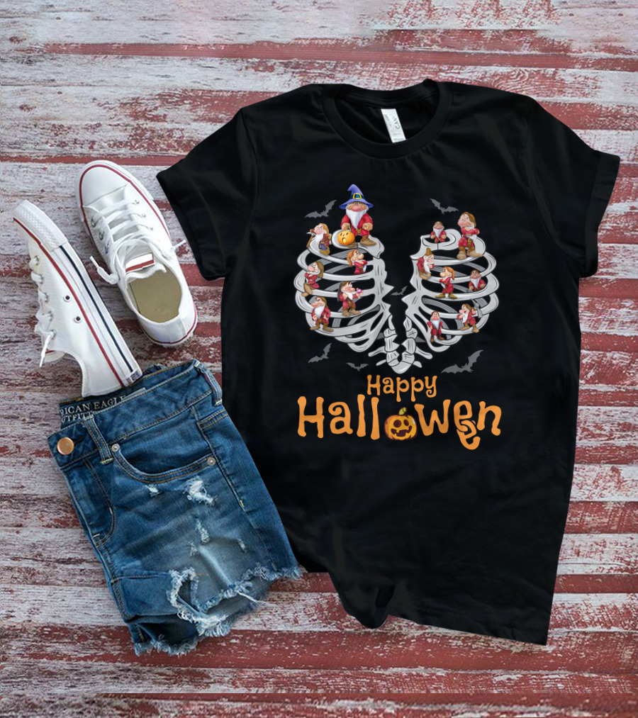 Happy Halloween Grumpy Skeleton Dwarfs T-Shirt