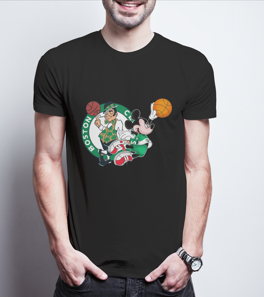Mickey Boston Celtics Basketball Fantasy T-Shirt
