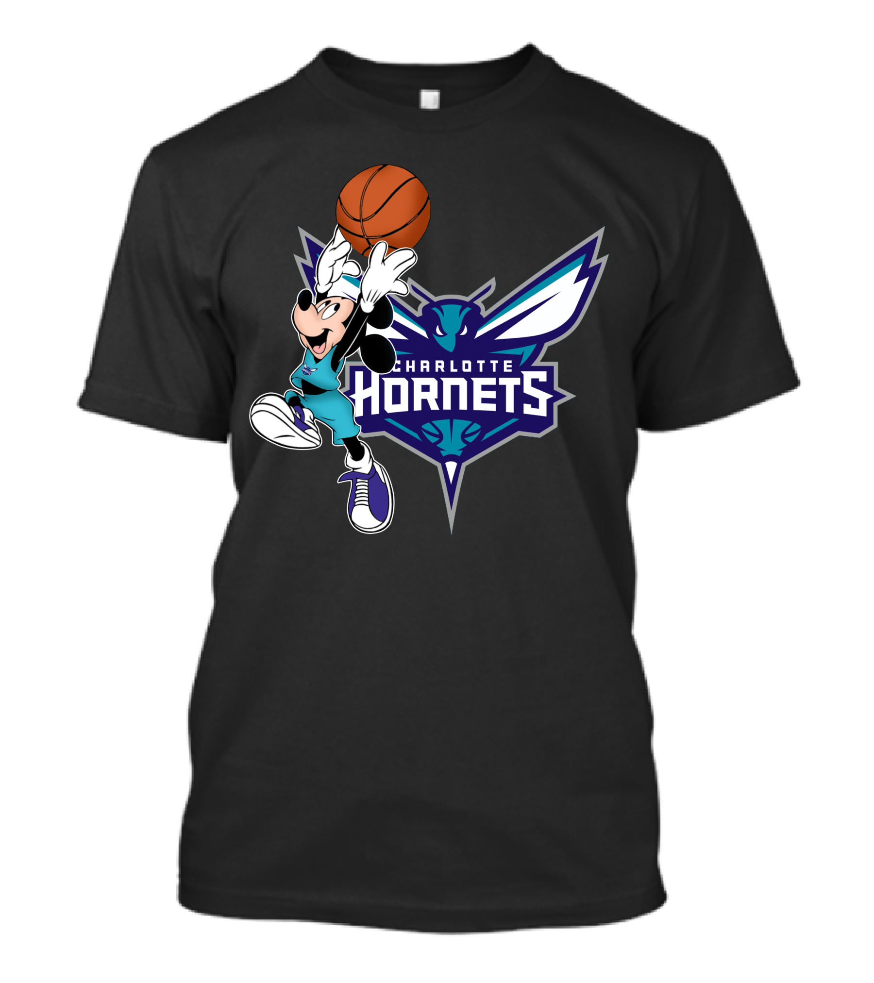 Mickey Charlotte Hornets Basketball T-Shirt