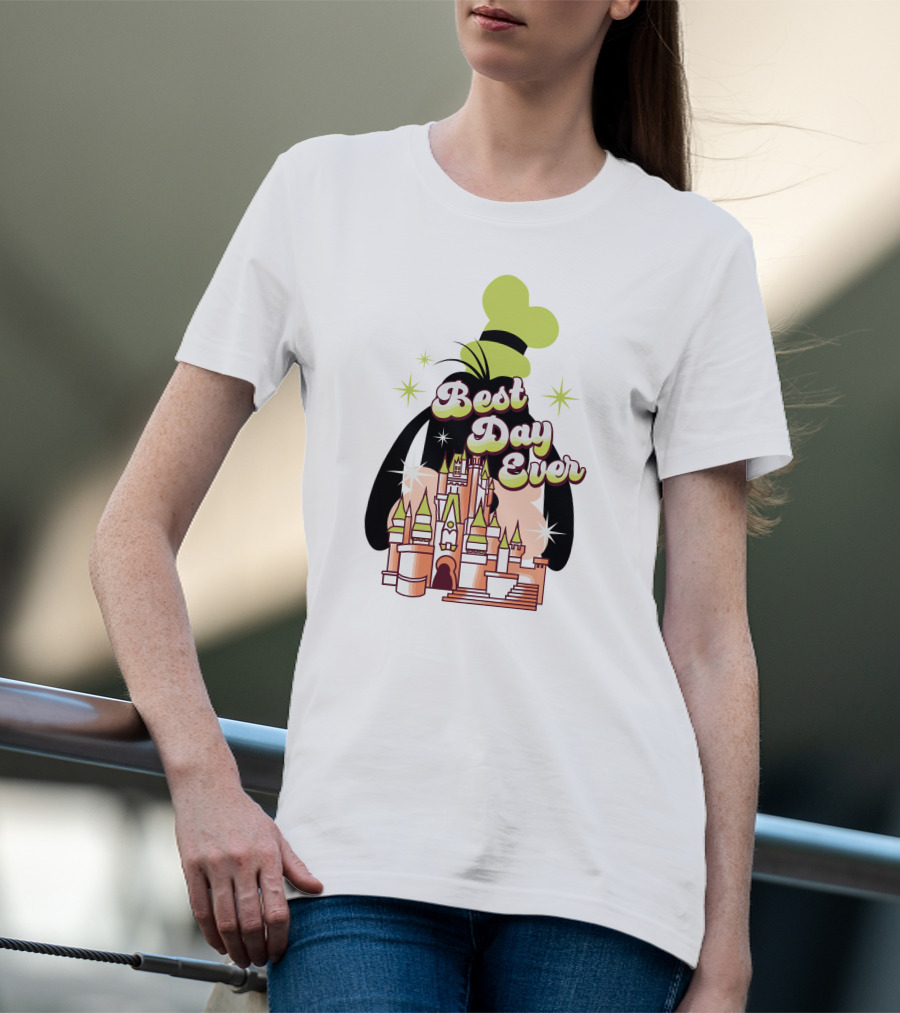 Best Day Ever Goofy Disney Castle T-Shirt