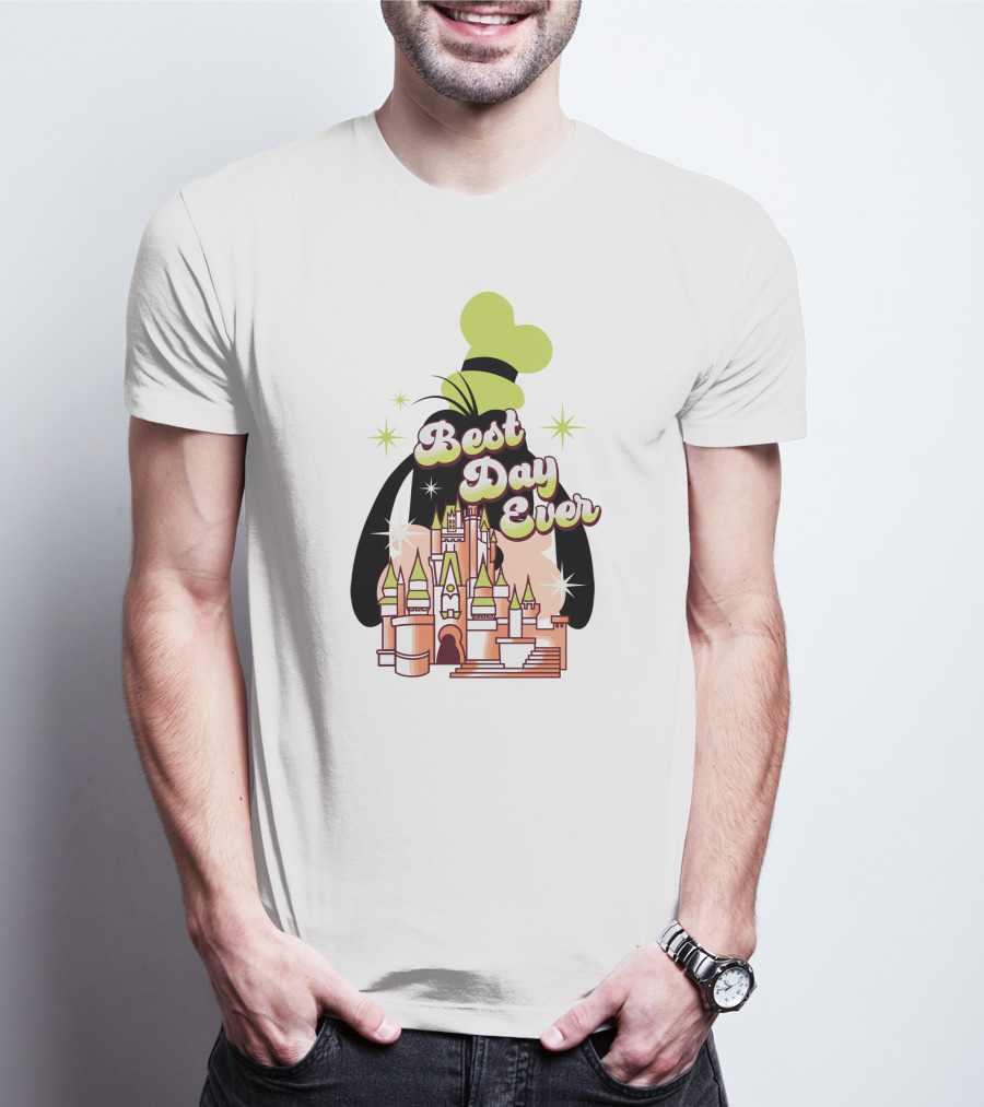 Best Day Ever Goofy Disney Castle T-Shirt