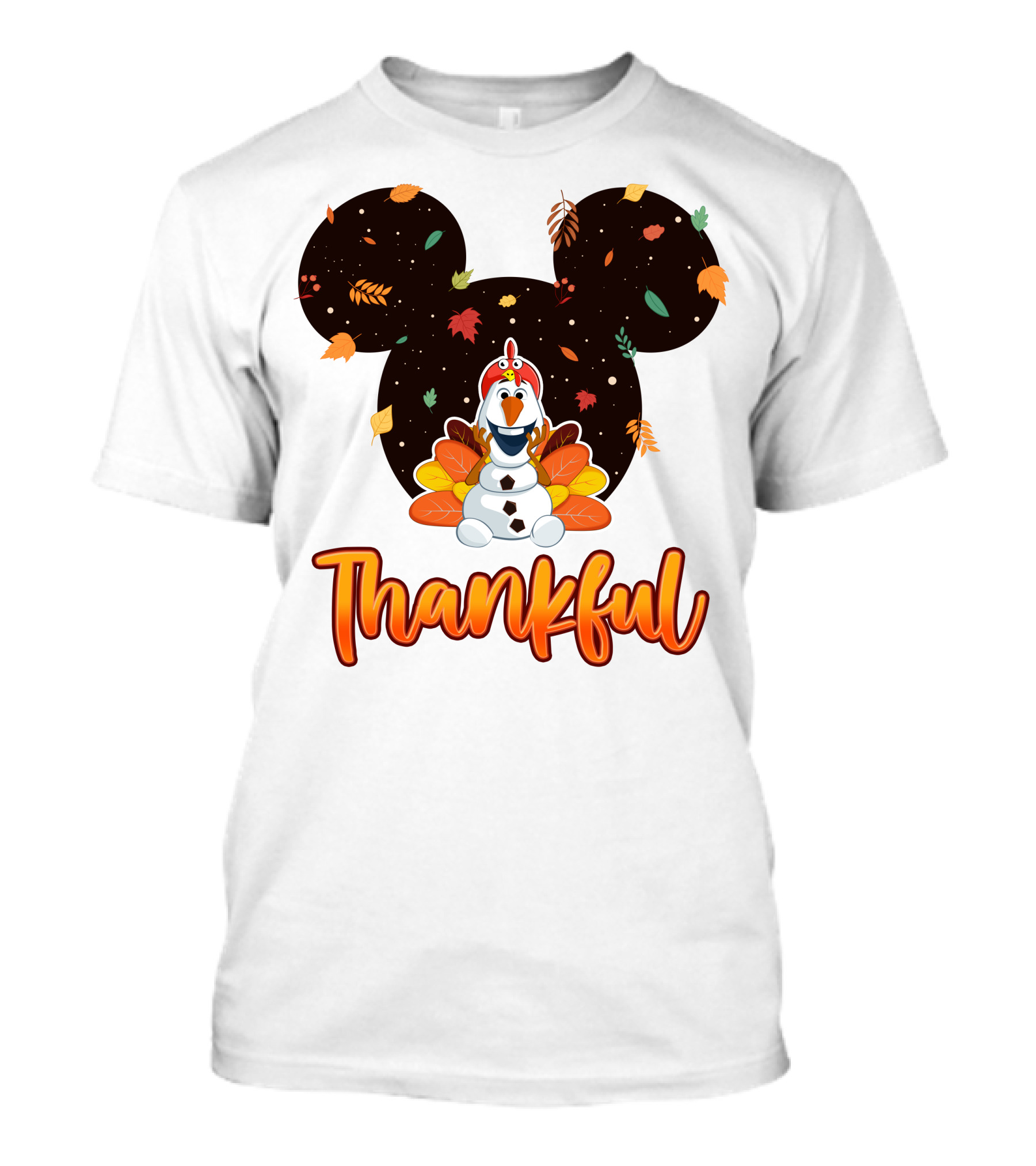 Thankful Olaf Autumn Leaves Mickey Ears T-Shirt