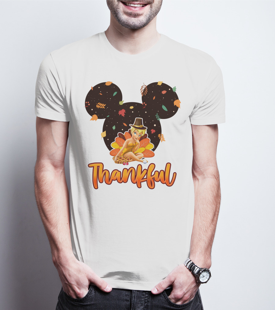 Thankful Tinkerbell Thanksgiving Mickey Ears T-Shirt