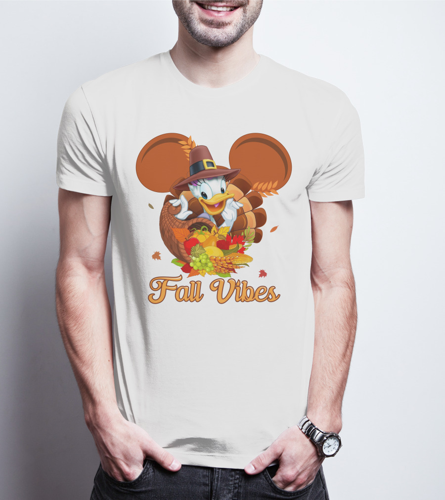Fall Vibes Daisy Duck Cornucopia Thanksgiving T-Shirt