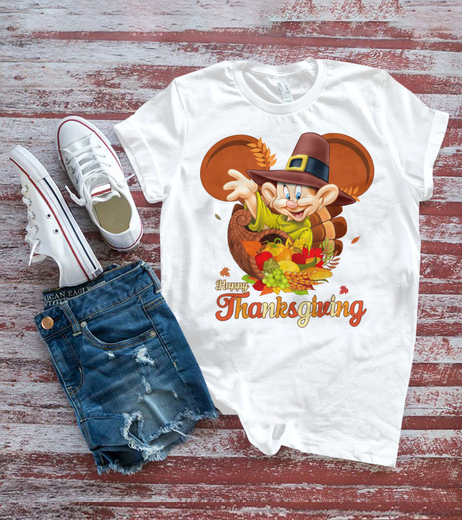 Happy Thanksgiving Dopey Cornucopia T-Shirt