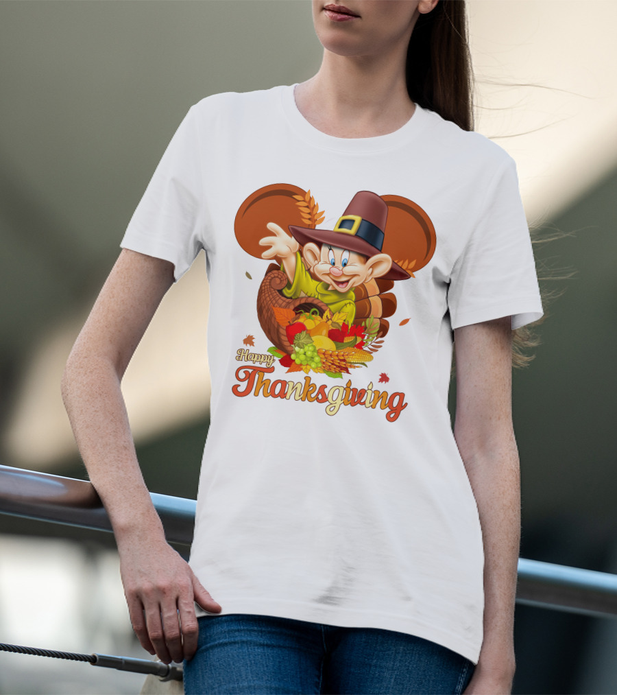Happy Thanksgiving Dopey Cornucopia T-Shirt