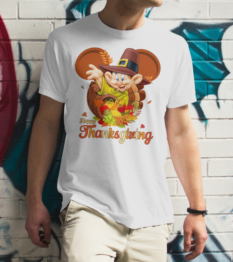 Happy Thanksgiving Dopey Cornucopia T-Shirt