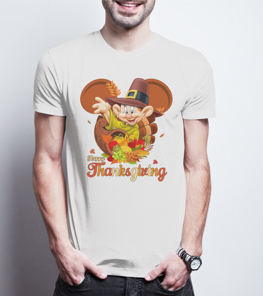 Happy Thanksgiving Dopey Cornucopia T-Shirt