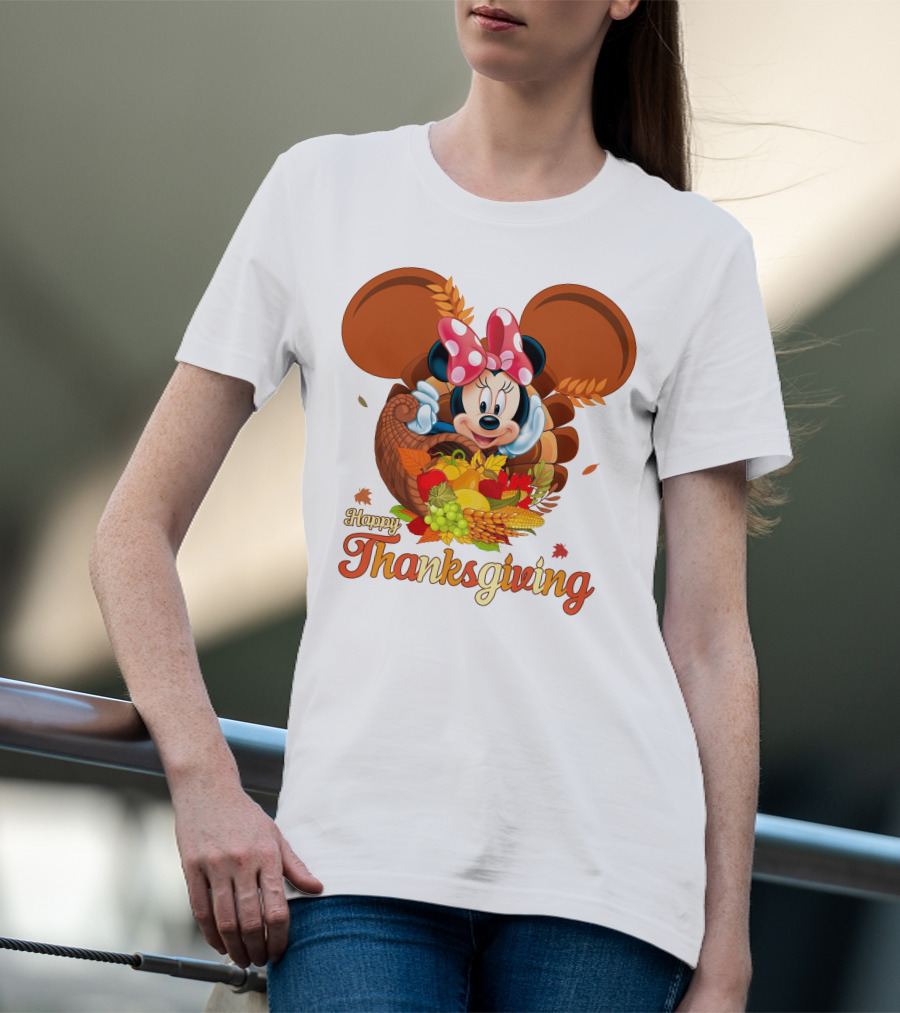 Minnie Mouse Happy Thanksgiving Cornucopia T-Shirt