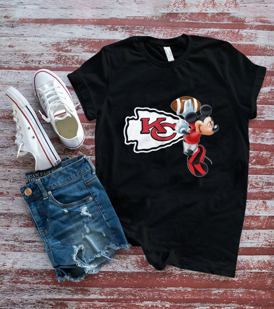 Mickey Kc Chiefs Football T-Shirt