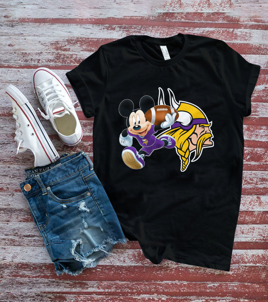 Mickey Mouse Minnesota Vikings Football Fusion T-Shirt