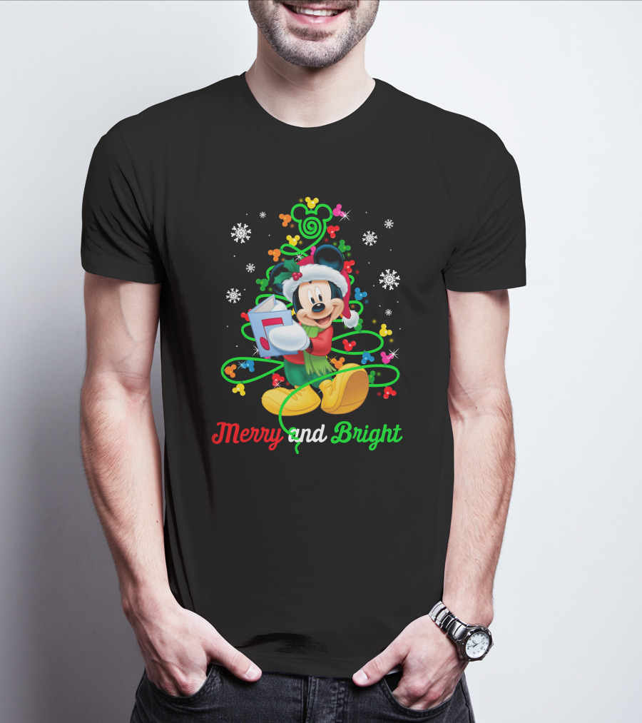 Mickey Mouse Merry And Bright Christmas Holiday Magic T-Shirt
