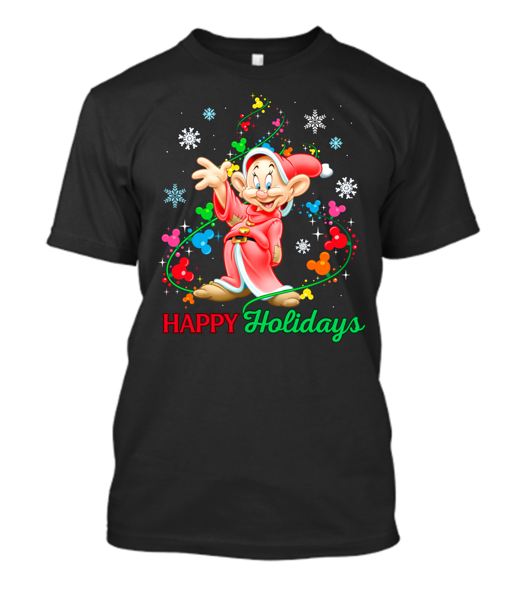 Happy Holidays Dopey Disney Snow White Christmas Magic T-Shirt