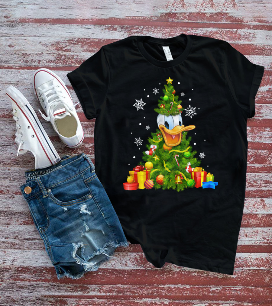Donald Christmas Tree Snowflakes Presents T-Shirt