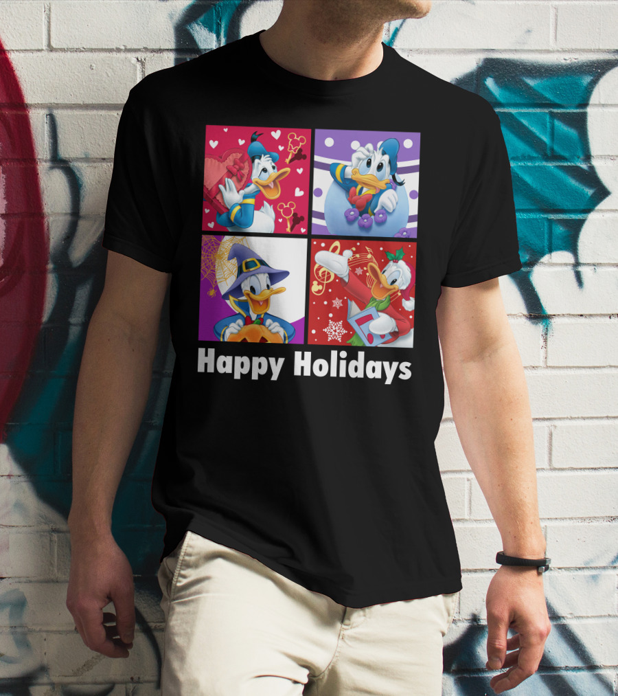 Happy Holidays Donald Duck Seasonal Cheer T-Shirt
