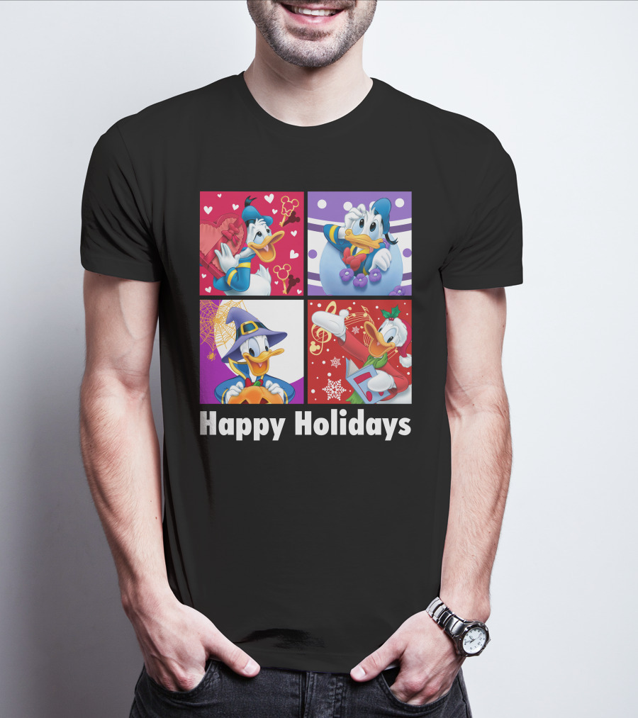 Happy Holidays Donald Duck Seasonal Cheer T-Shirt