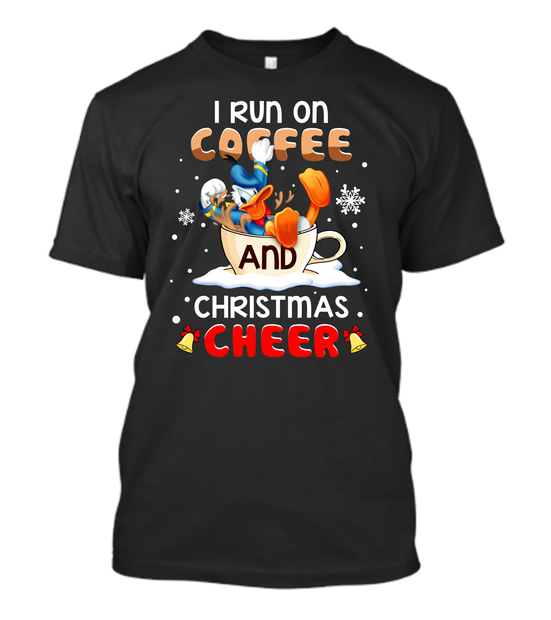 I Run On Coffee And Christmas Cheer Donald Duck T-Shirt