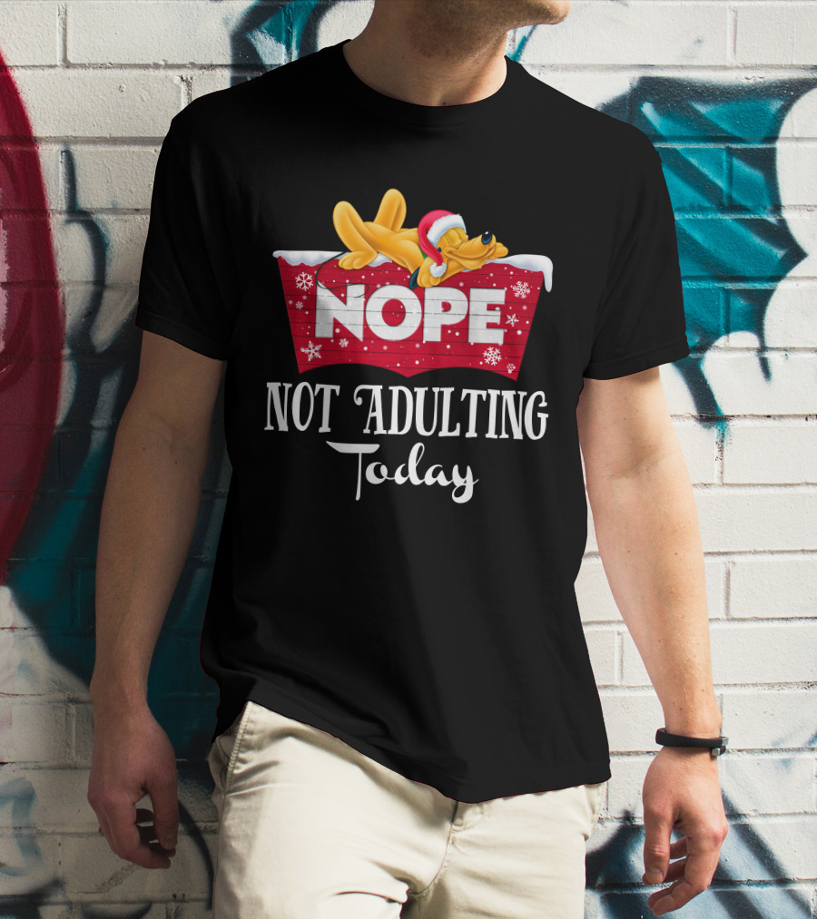 Pluto Nope Not Adulting Today T-Shirt