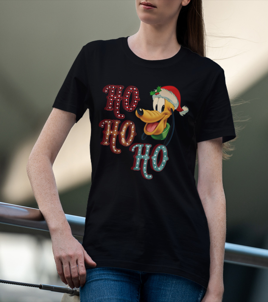 Ho Ho Ho Pluto Christmas Santa Hat T-Shirt